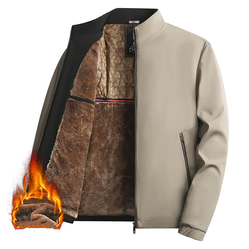 Veste homme chaude zippée à col montant