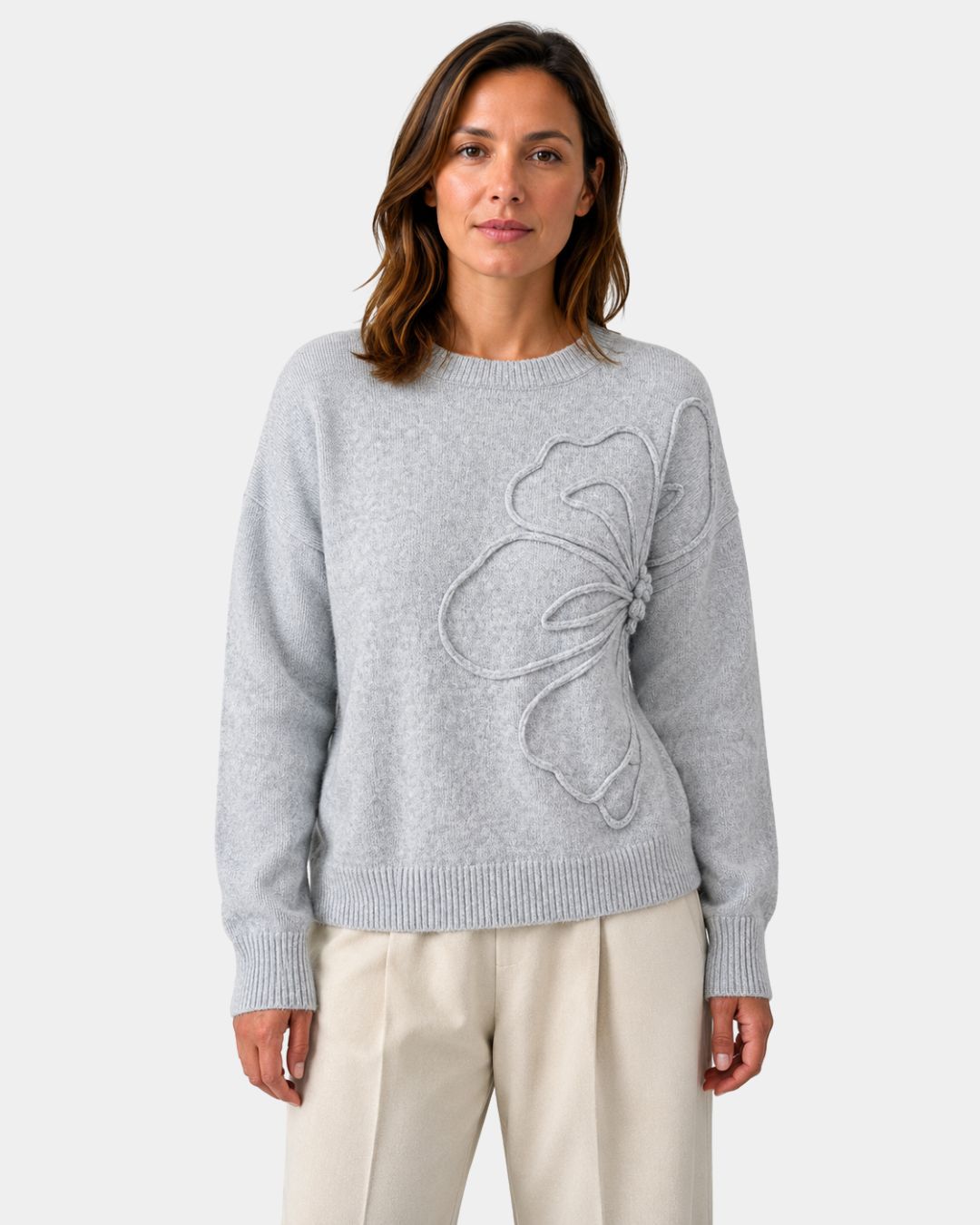 Alma | Pull à Fleurs Tricoté