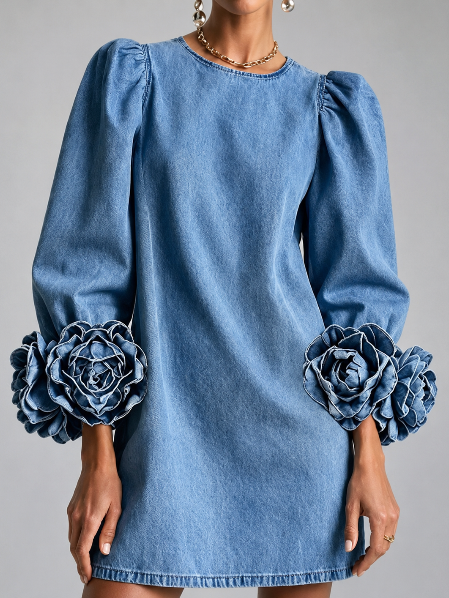 Camille | Robe Chic à Manches Fleuries
