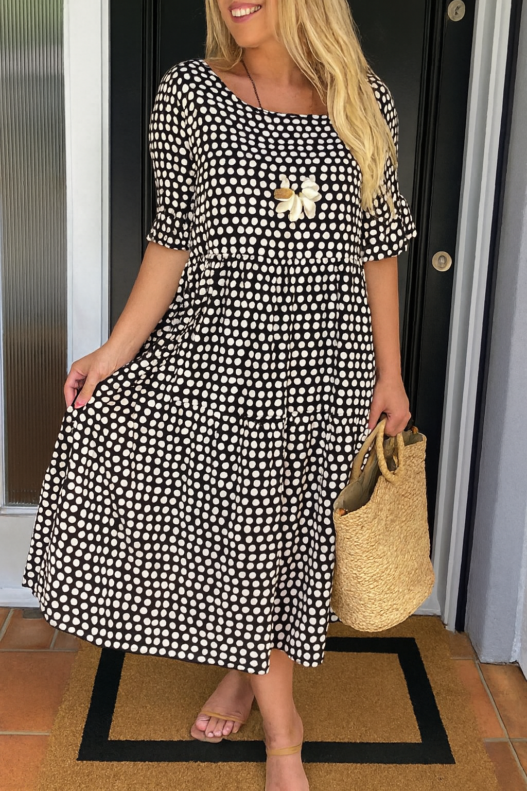 Noémie™ — Robe midi fluide, élégante et naturelle