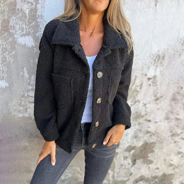 Ariane | Veste en fausse fourrure douce à boutons