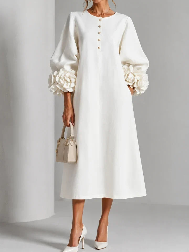 Liliane | Robe Midi Fleurie Élégante