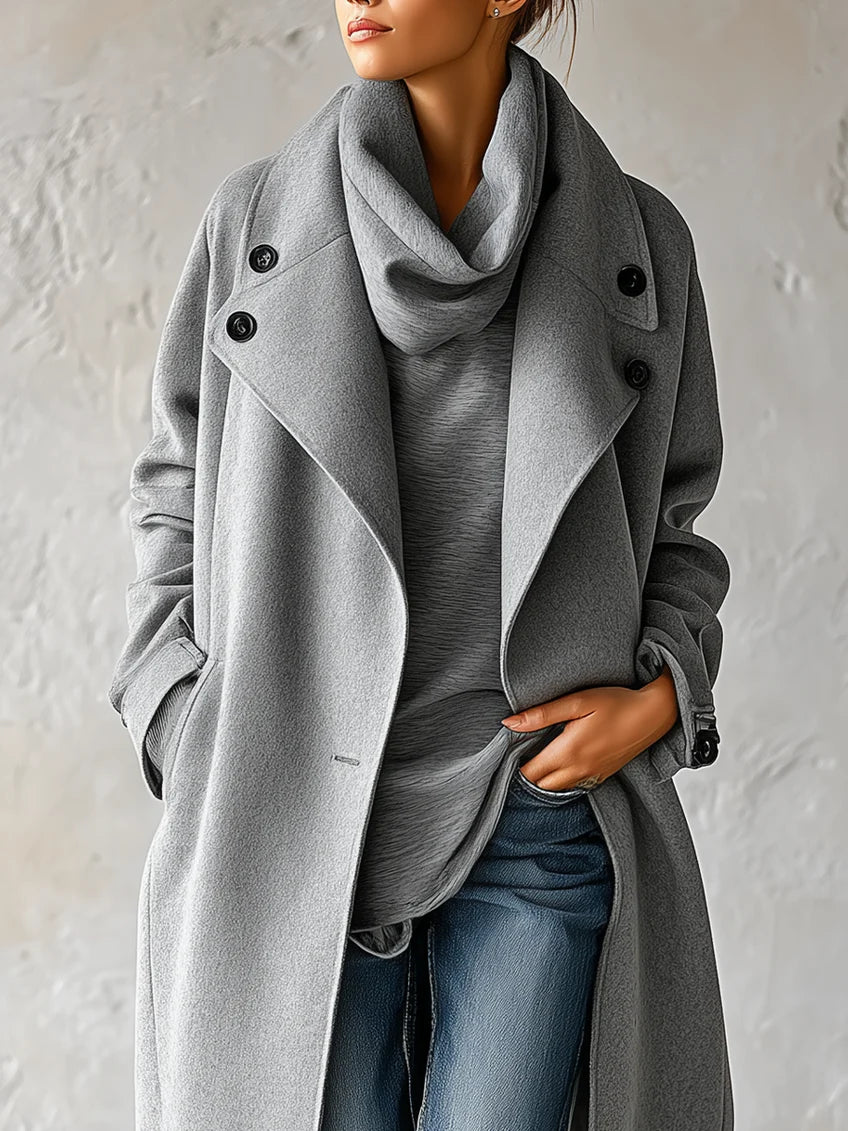 Capucine | Manteau Mi-Long Ample en Mélange de Laine