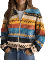 Béatrix | Cardigan en Maille Rayé Zigzag