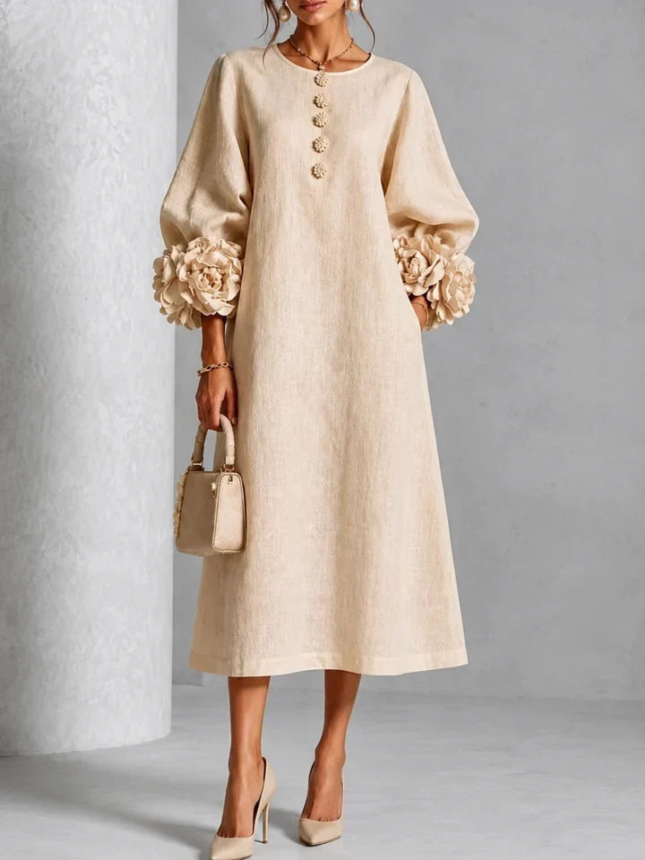 Liliane | Robe Midi Fleurie Élégante