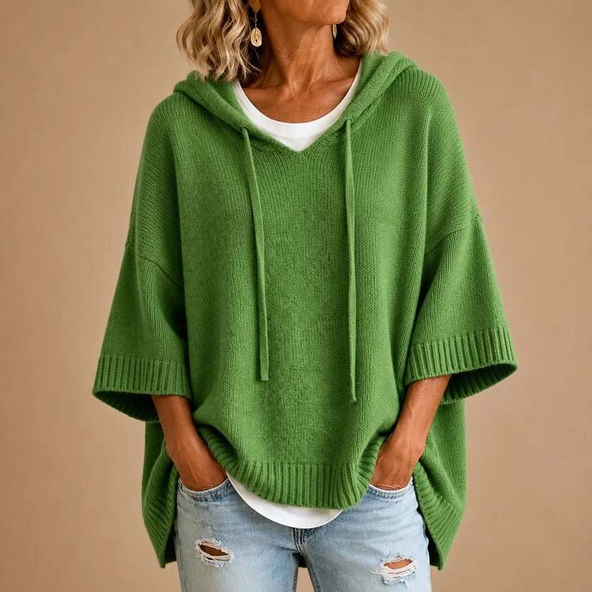 Mirella | Poncho tricoté à capuche