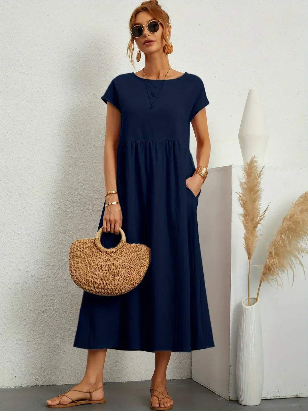 Gabrielle™ — Robe midi fluide à l’élégance intemporelle