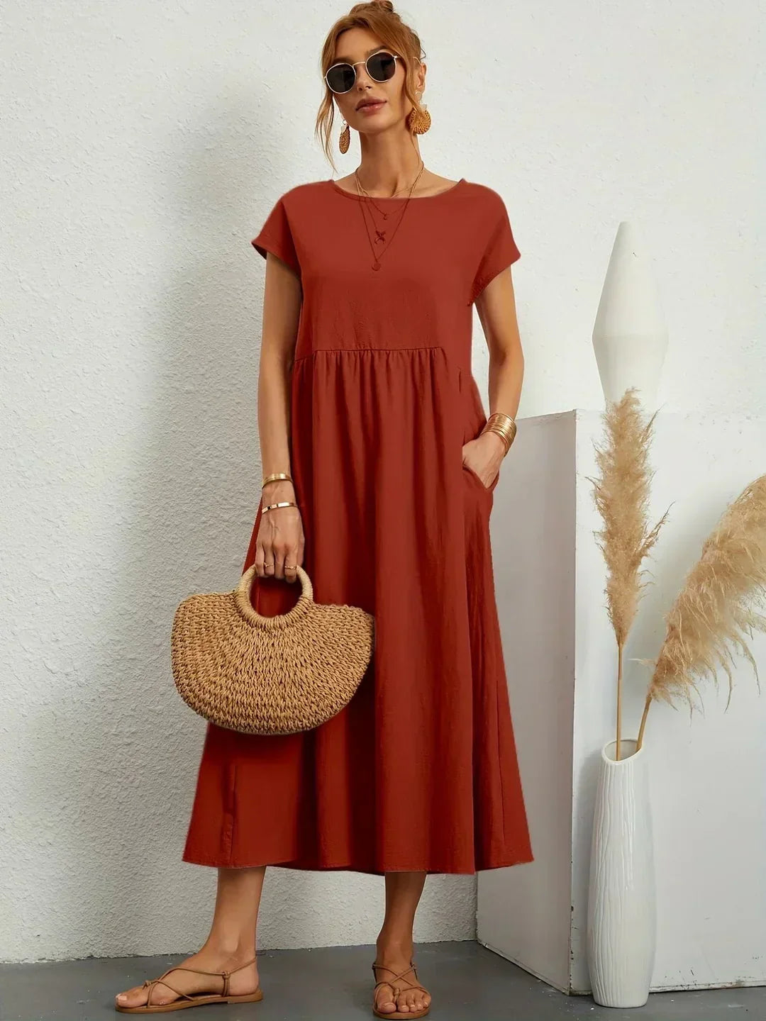 Gabrielle™ — Robe midi fluide à l’élégance intemporelle
