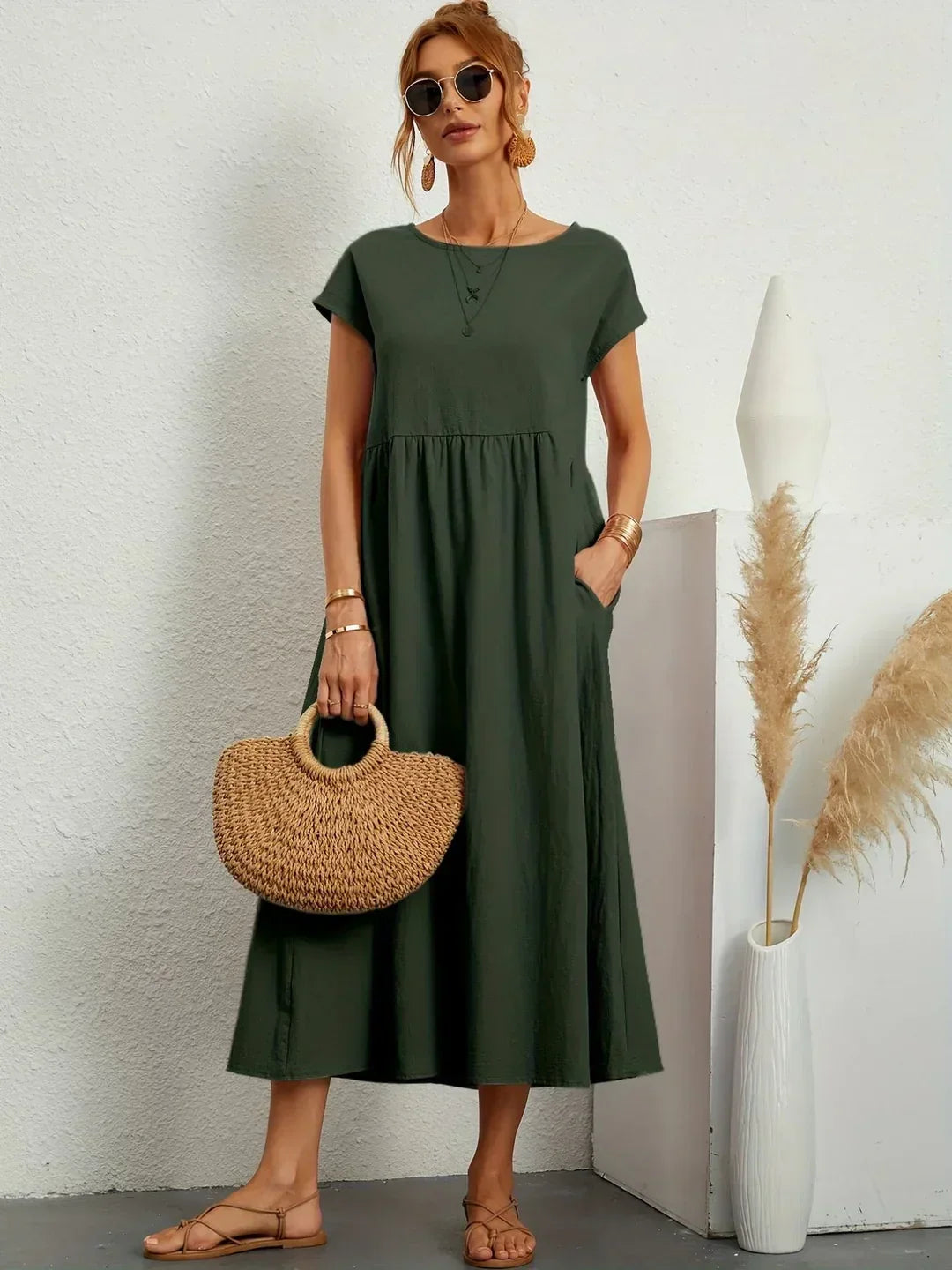 Gabrielle™ — Robe midi fluide à l’élégance intemporelle