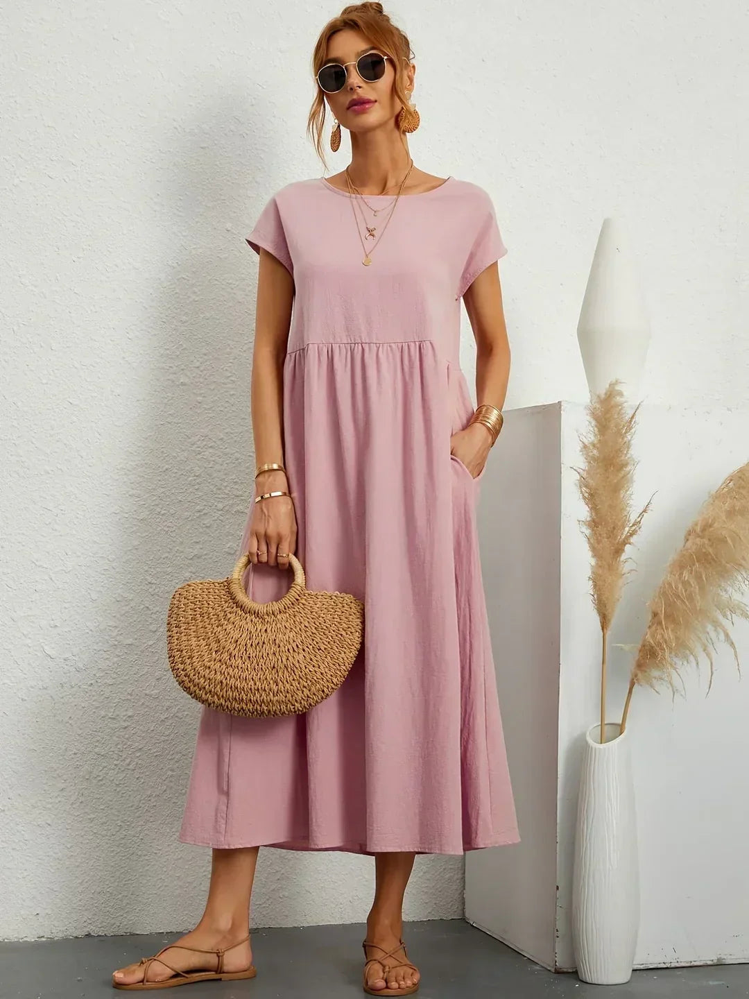 Gabrielle™ — Robe midi fluide à l’élégance intemporelle