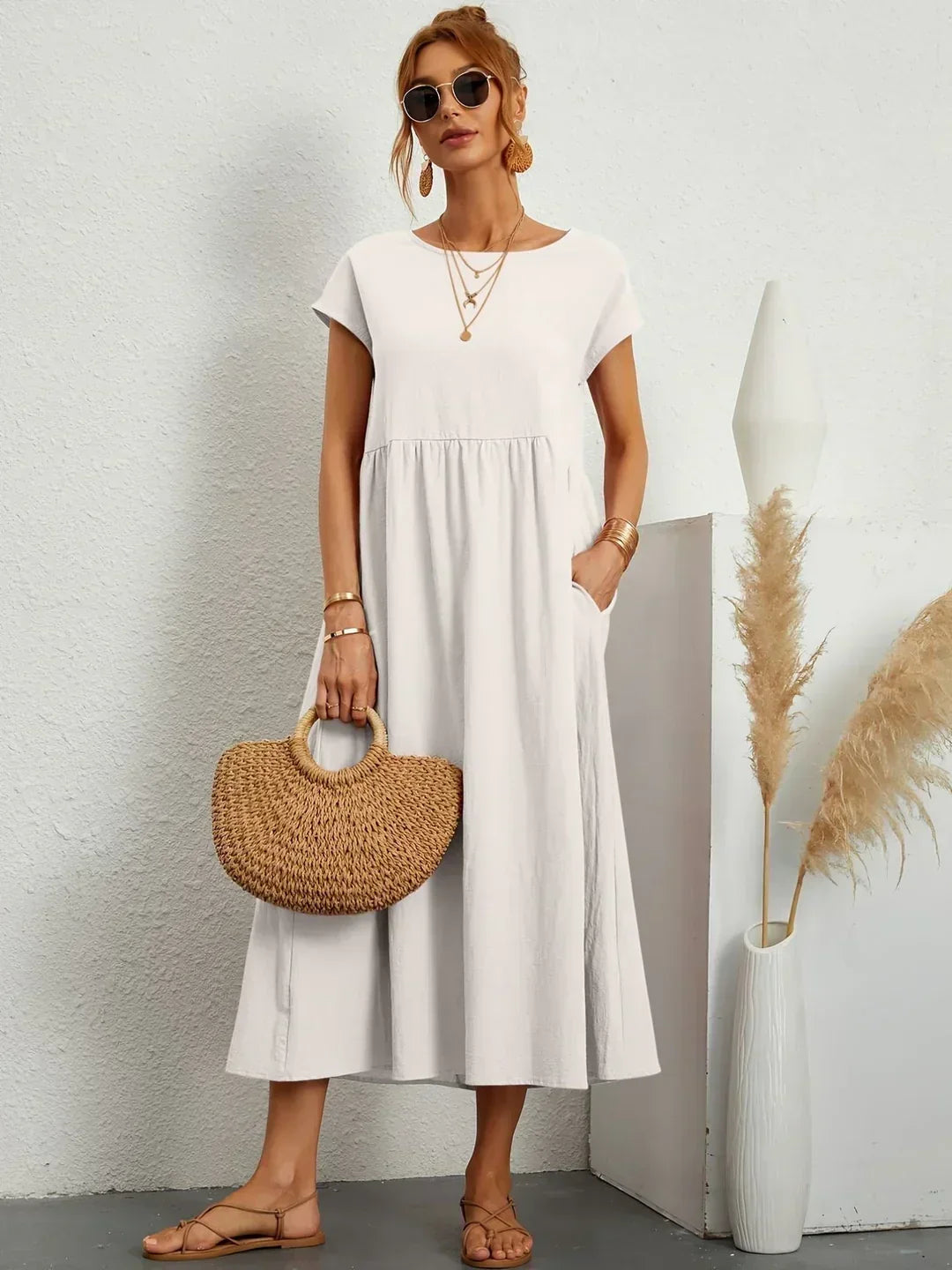 Gabrielle™ — Robe midi fluide à l’élégance intemporelle