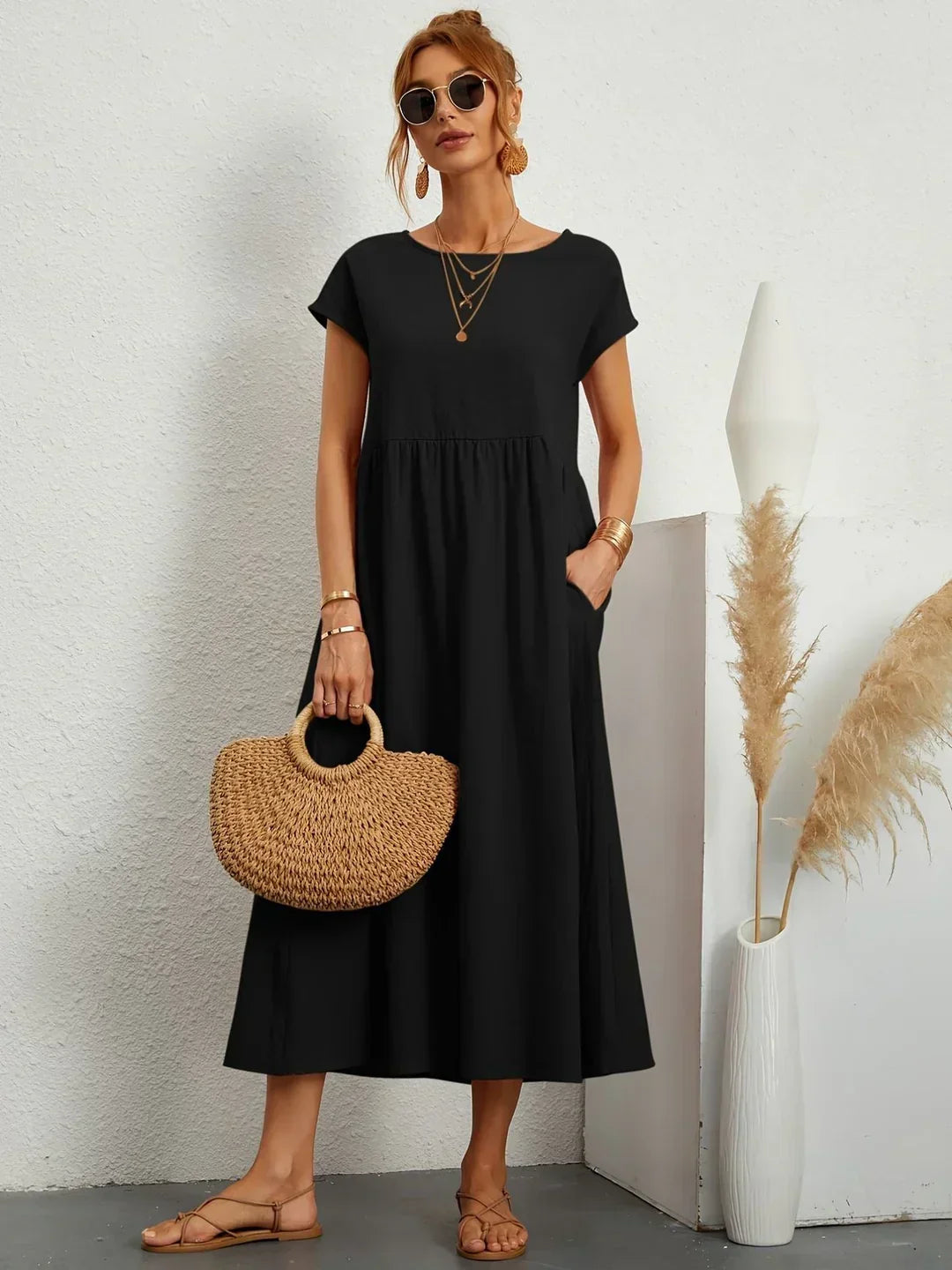 Gabrielle™ — Robe midi fluide à l’élégance intemporelle