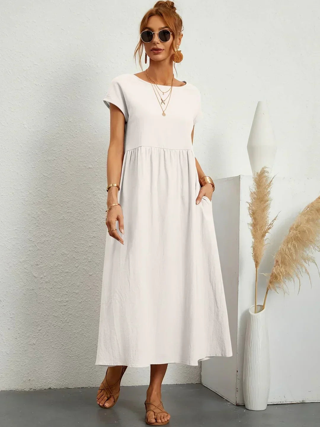 Gabrielle™ — Robe midi fluide à l’élégance intemporelle