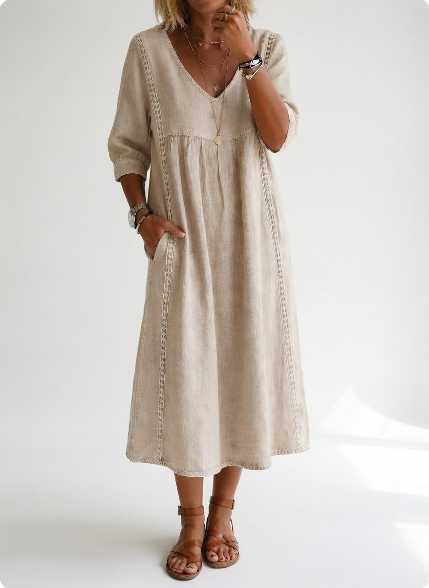 Lioréa™ — Robe midi fluide, élégante et décontractée