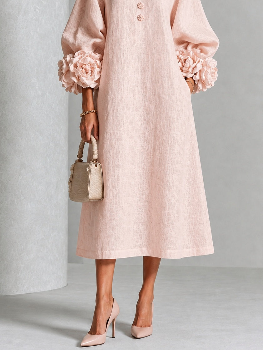 Liliane | Robe Midi Fleurie Élégante