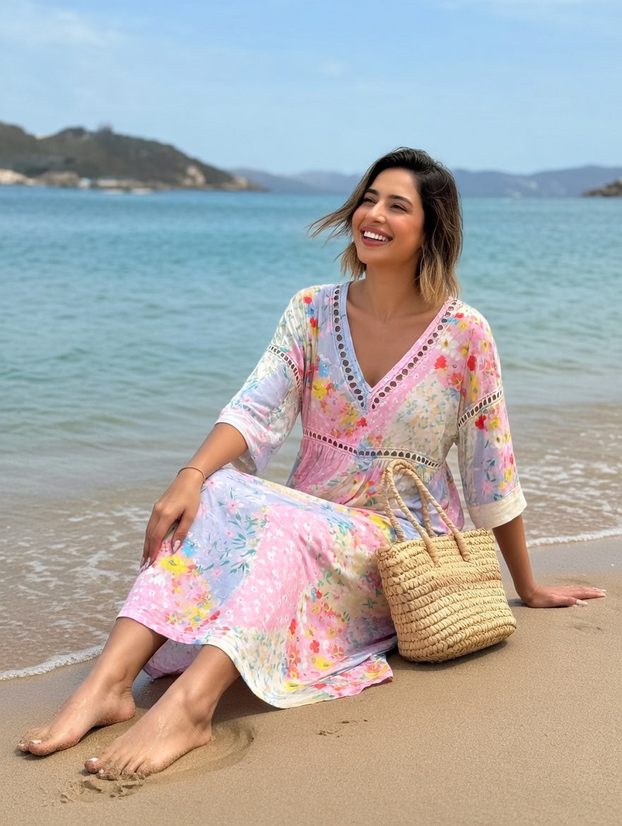 Lysiane™ — Robe fleurie fluide au charme estival