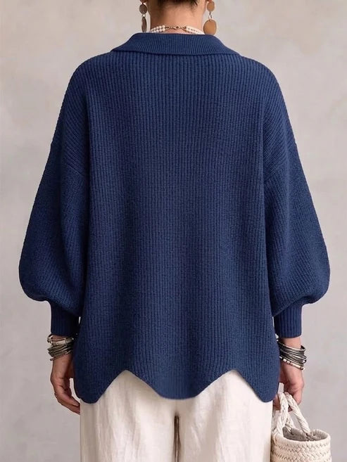 Charlotte | Cardigan oversize à col et boutons métalliques