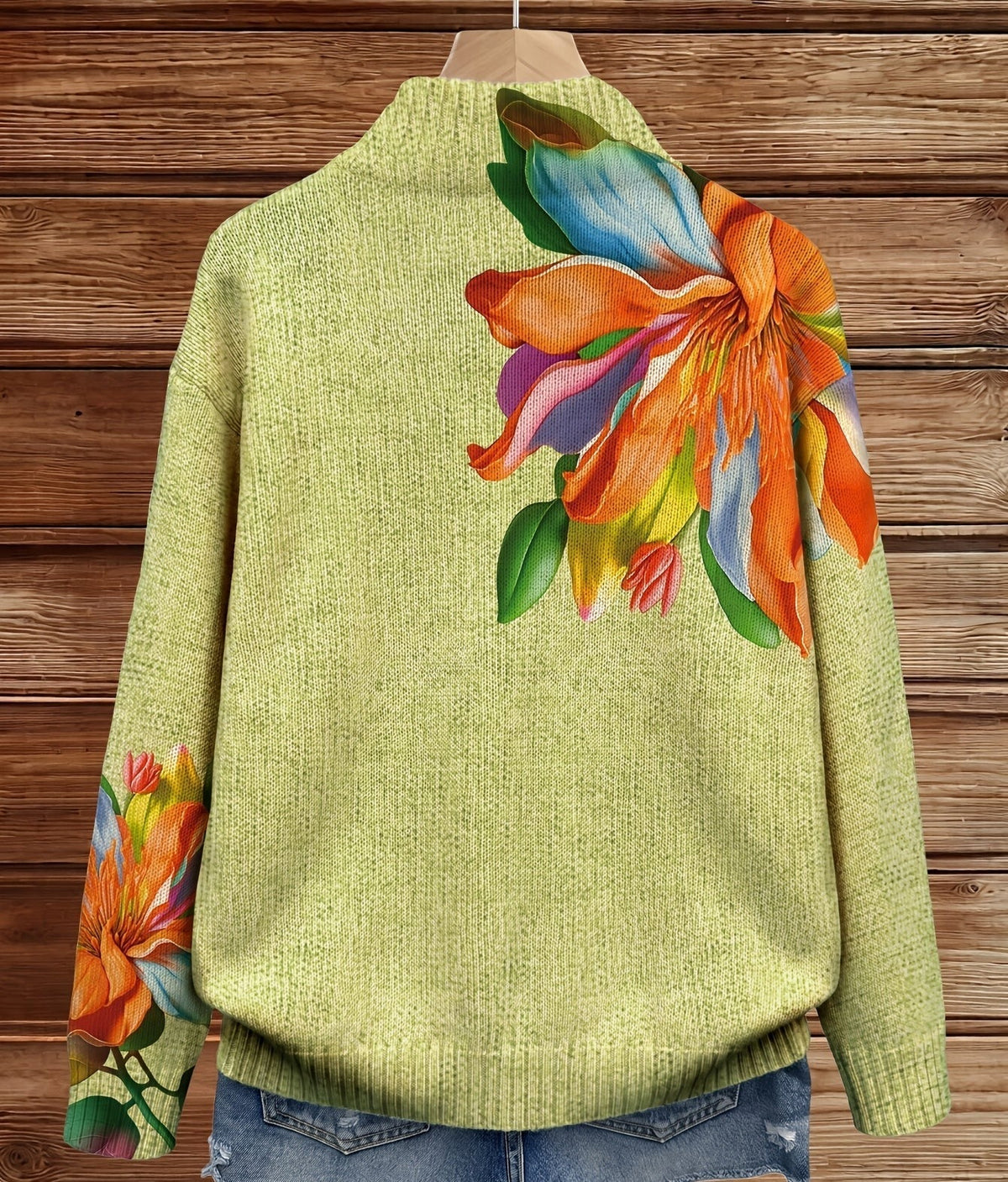Ophélie | Cardigan Zippé Fleurs de Lys Tropicales