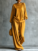 Ysabeau | Ensemble Deux Pièces Ample Jaune à Pois Blancs