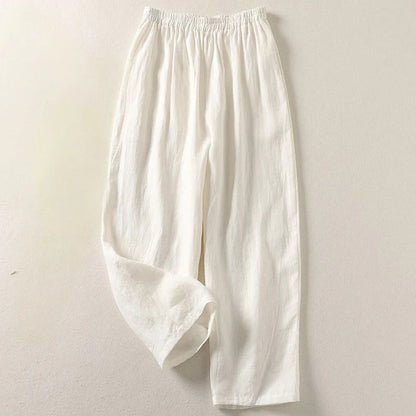 Amalia™ — Pantalon fluide en coton et lin