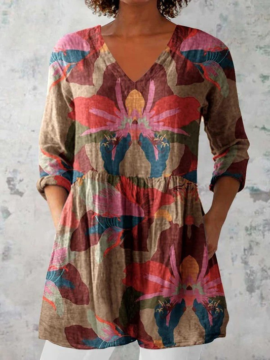 Sarah | Blouse longue à col en V