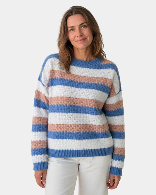 Camille | Pull Oversized avec Col Rond et Rayures