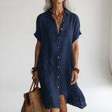 Timéa™ — Robe-chemise midi respirante à l’élégance parisienne