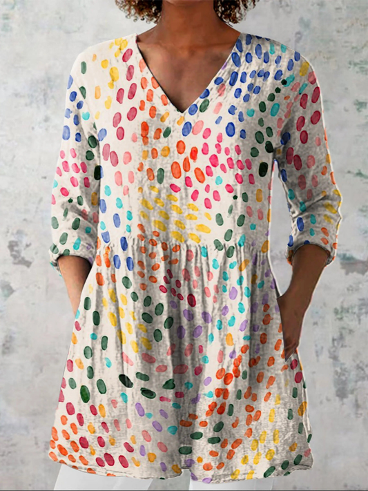 Pauline | Longue blouse à col en V