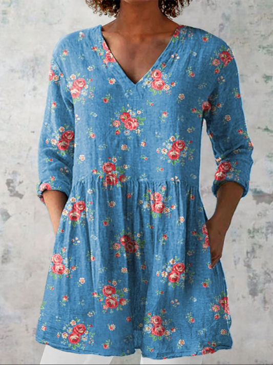 Melanie | Blouse longue à col en V
