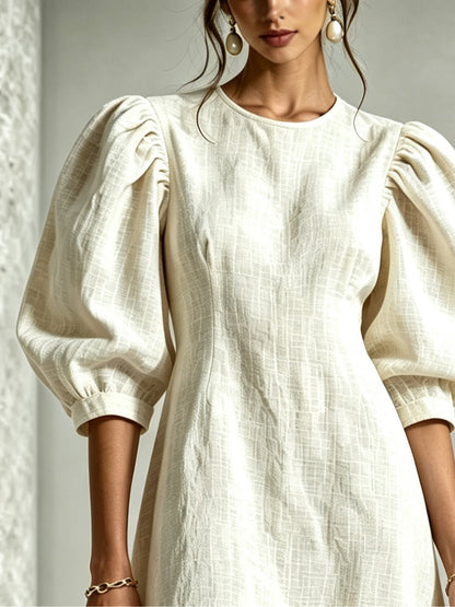Hélène | Robe Fleurie Chic à Manches Bouffantes
