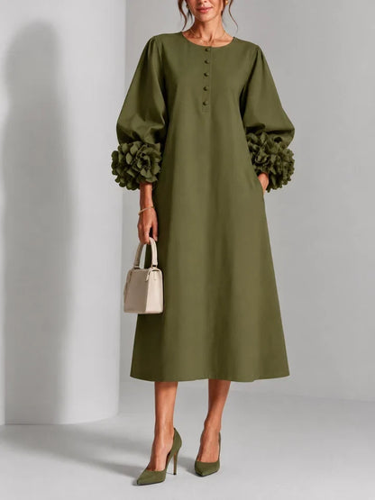 Liliane | Robe Midi Fleurie Élégante