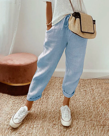 Lucie™ — Pantalon fluide en mélange de coton et de lin