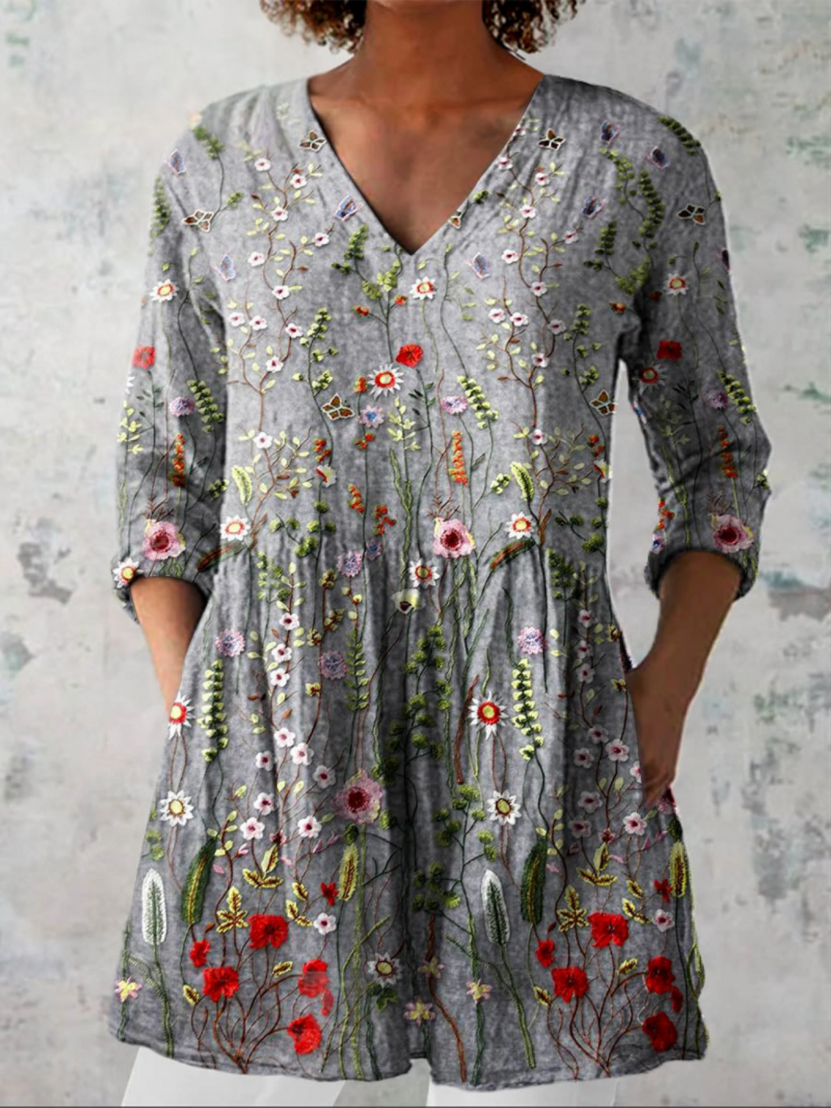 Amelie | Blouse longue à col en V