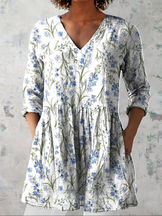 Jeanne | Blouse longue à col en V