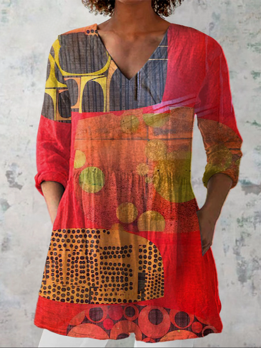 Lucie | Blouse longue à col en V