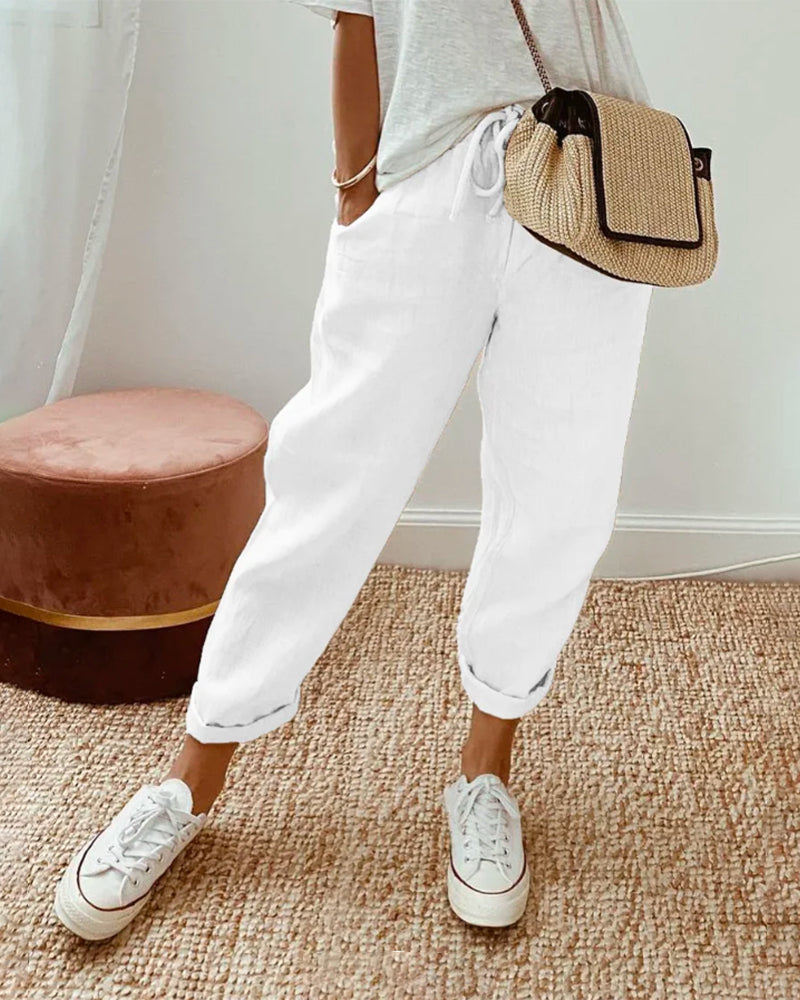 Lucie™ — Pantalon fluide en mélange de coton et de lin