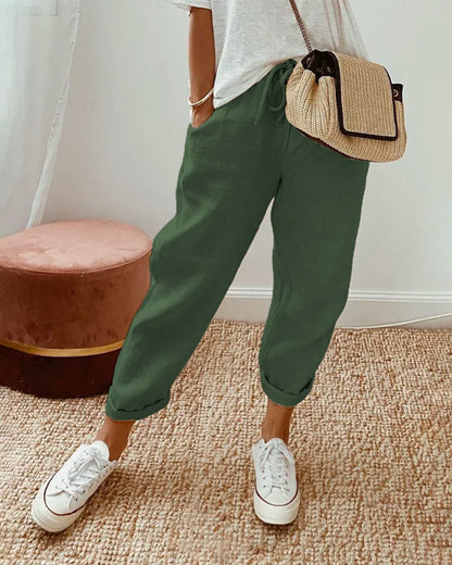 Lucie™ — Pantalon fluide en mélange de coton et de lin