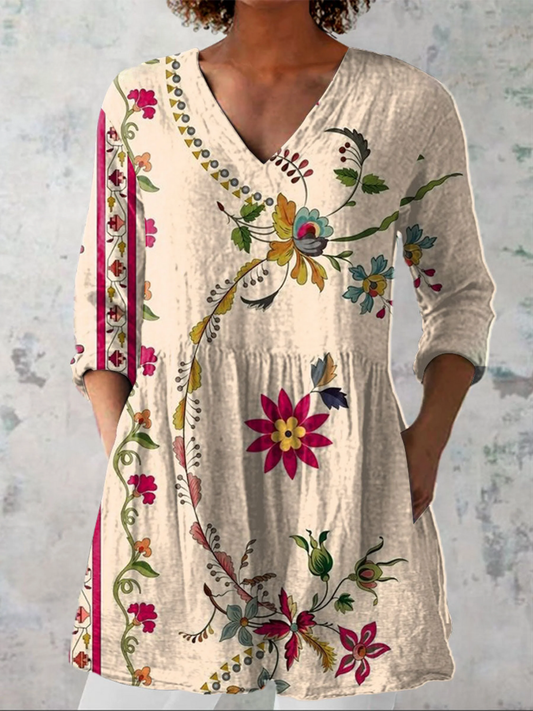 Clara | Blouse longue à col en V