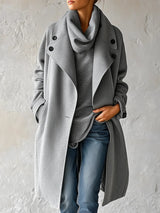 Capucine | Manteau Mi-Long Ample en Mélange de Laine