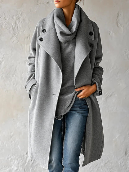Capucine | Manteau Mi-Long Ample en Mélange de Laine