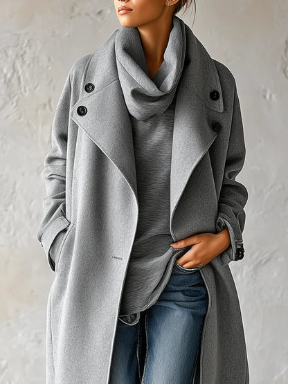Capucine | Manteau Mi-Long Ample en Mélange de Laine