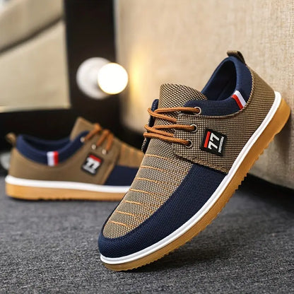 Chaussures homme en toile respirante à lacets