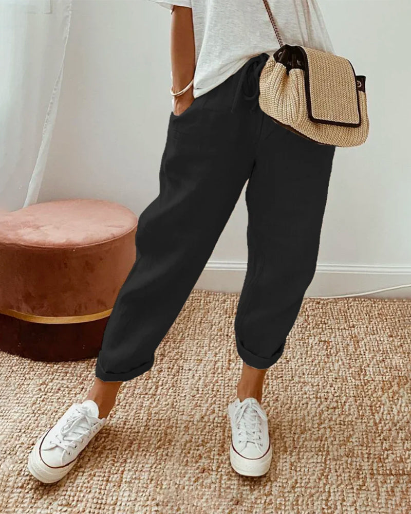 Lucie™ — Pantalon fluide en mélange de coton et de lin