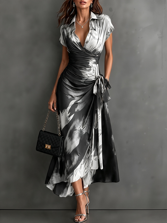 Solange | Robe Midi Portefeuille Blanche