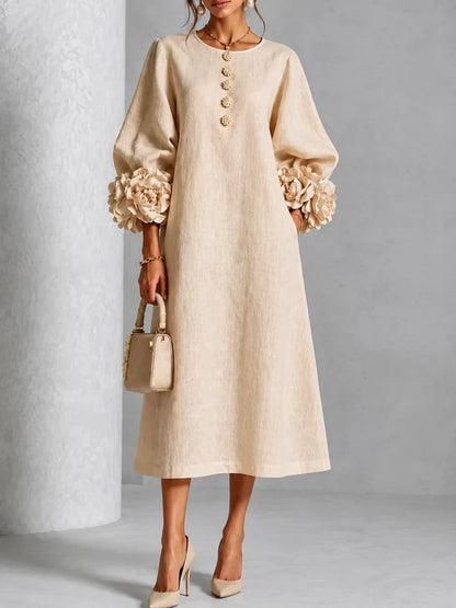 Liliane | Robe Midi Fleurie Élégante