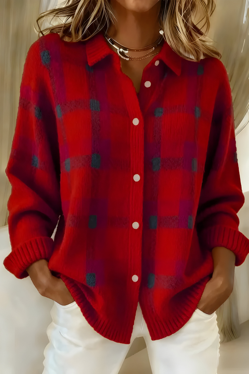 Anaïs | Cardigan Écossais en Maille