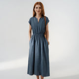 Lina — Robe fluide et élégante en mélange de lin