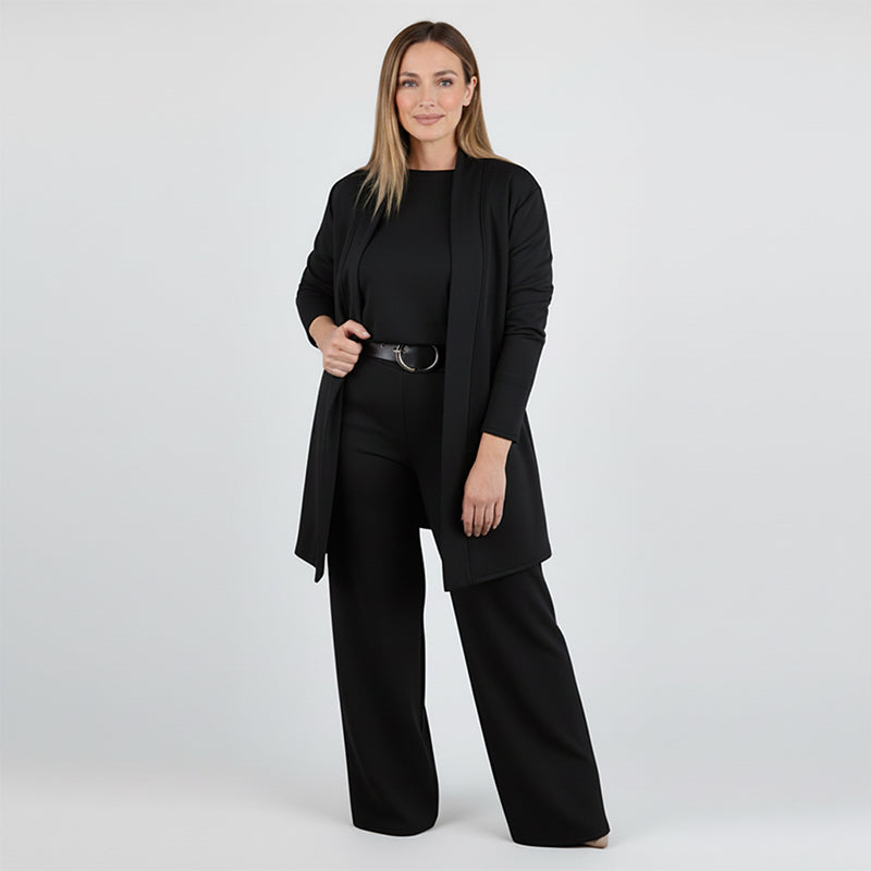 Ensemble femme trois pièces avec cardigan long