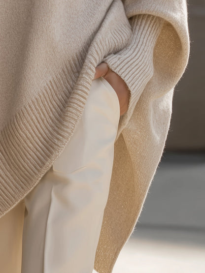 Clarisse | Pull Ample Drapé à Col Large