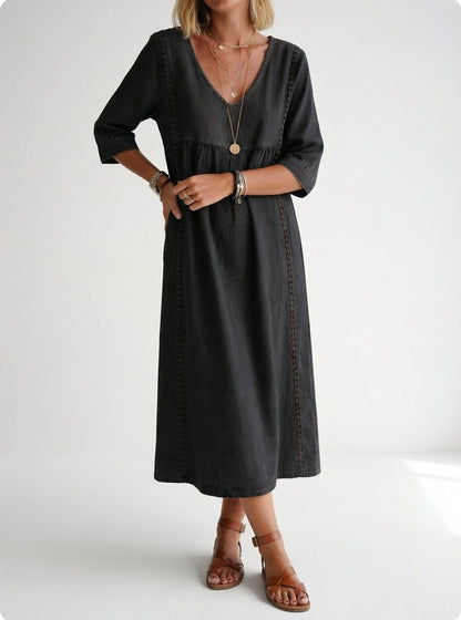 Lioréa™ — Robe midi fluide, élégante et décontractée